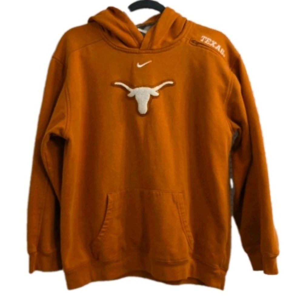 Nike Texas Longhorns Hoodie Womens Large 90s Y2K Varsity Patch‎ Center Swoosh